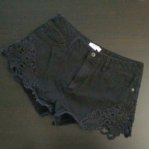 Forever 21 Black Denim Shorts